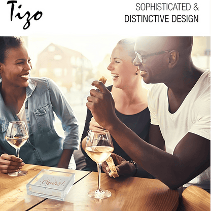 Tizo Design 6 x 6 Lucite Acrylic Cocktail Napkin Tray – Clear
