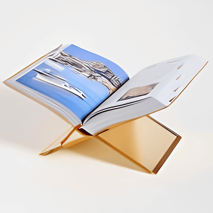 Tizo Design Lucite Acrylic Book Stand – Gold (One Size)