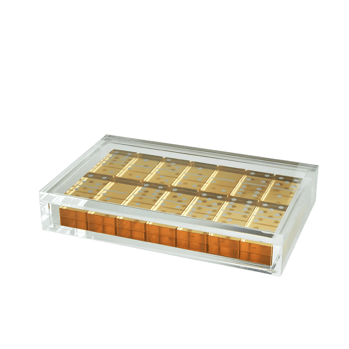 Tizo Design Lucite Acrylic Domino Set – Gold