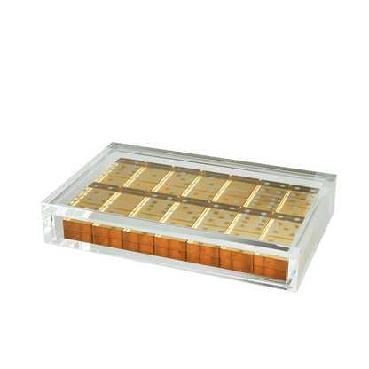 Tizo Design Lucite Acrylic Domino Set – Gold