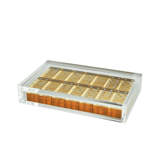 Tizo Design Lucite Acrylic Domino Set – Gold