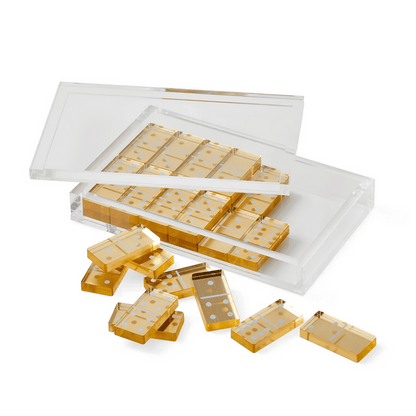 Tizo Design Lucite Acrylic Domino Set – Gold