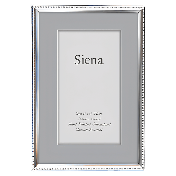 Tizo Design Siena Silverplate 5 x 7 Picture Frame - Narrow Bead