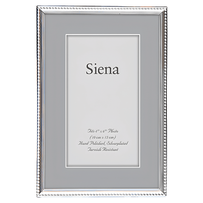 Tizo Design Siena Silverplate 5 x 7 Picture Frame - Narrow Bead
