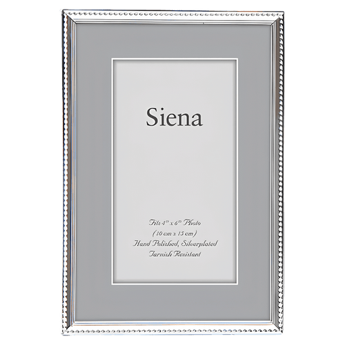 Tizo Design Siena Silverplate 5 x 7 Picture Frame - Narrow Bead