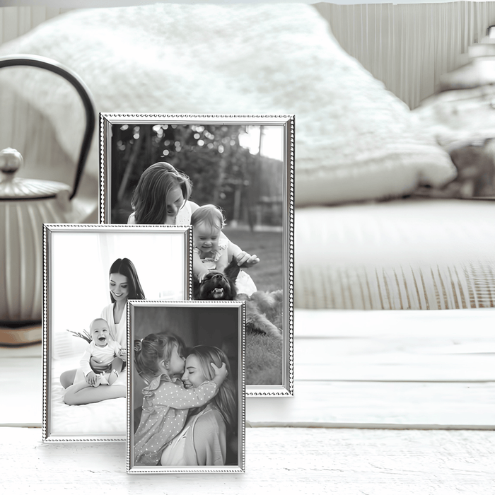 Tizo Design Siena Silverplate 5 x 7 Picture Frame - Narrow Bead