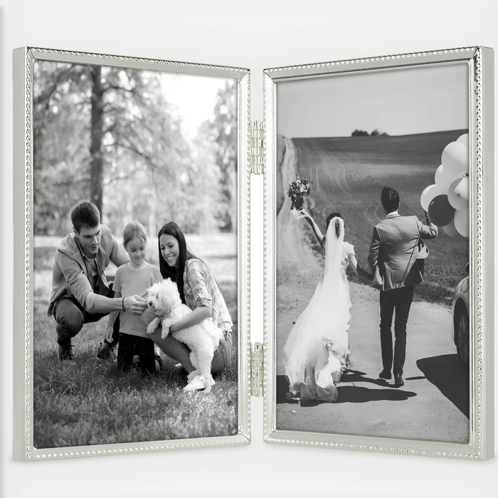 Tizo Design Siena Silverplate 5 x 7 Picture Frame - Narrow Bead
