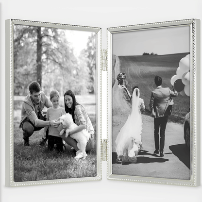 Tizo Design Siena Silverplate 5 x 7 Picture Frame - Narrow Bead