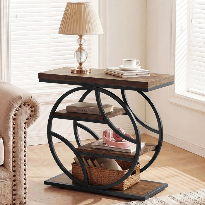 Tribesigns 25.59" Side Table, 4-Tier Narrow End Table for Living Room Bedroom