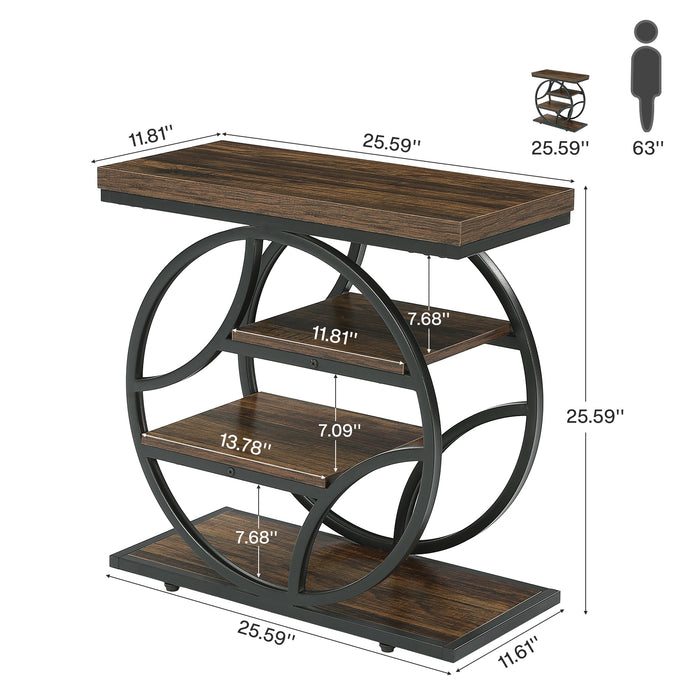 Tribesigns 25.59" Side Table, 4-Tier Narrow End Table for Living Room Bedroom