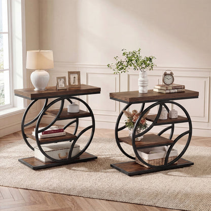 Tribesigns 25.59" Side Table, 4-Tier Narrow End Table for Living Room Bedroom