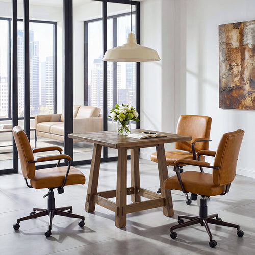 Tribesigns 31.49-Inch Solid Wood Conference Table for 4, Square Meeting Table for Home Office