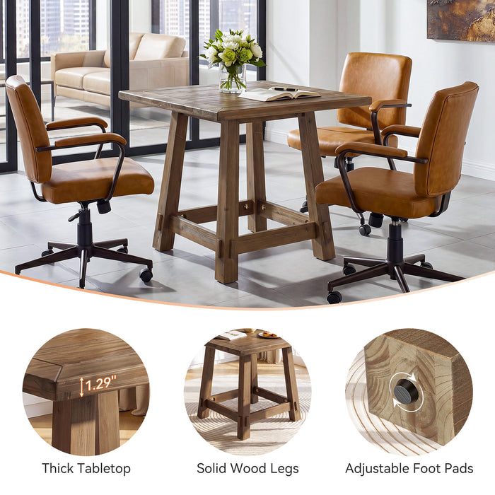 Tribesigns 31.49-Inch Solid Wood Conference Table for 4, Square Meeting Table for Home Office