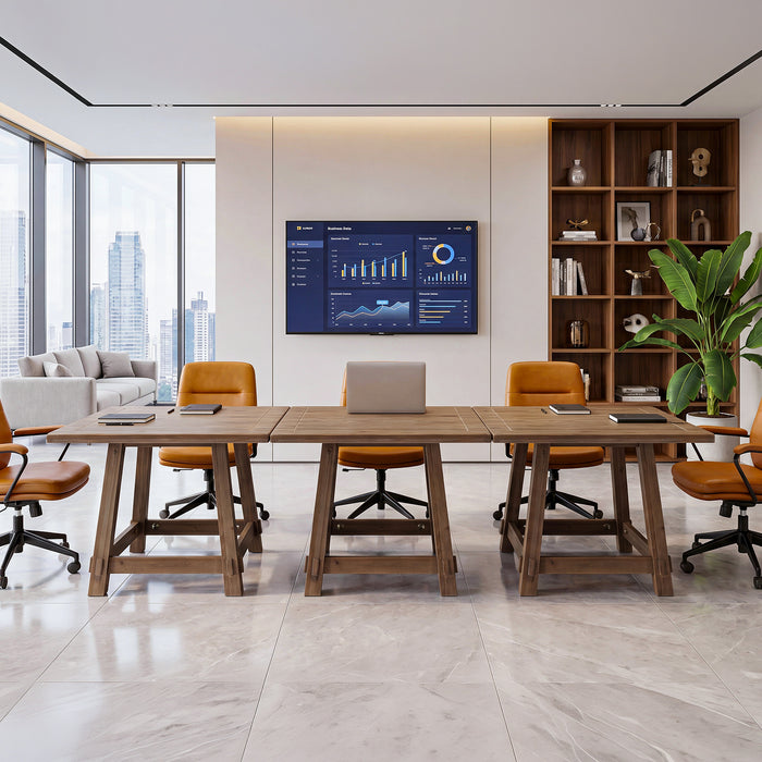 Tribesigns 31.49-Inch Solid Wood Conference Table for 4, Square Meeting Table for Home Office