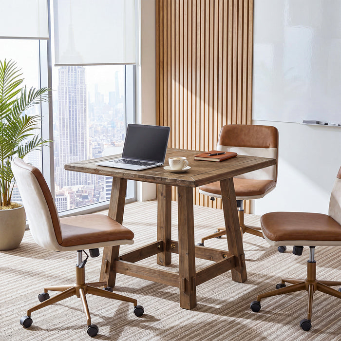 Tribesigns 31.49-Inch Solid Wood Conference Table for 4, Square Meeting Table for Home Office