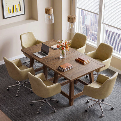 Tribesigns 31.49-Inch Solid Wood Conference Table for 4, Square Meeting Table for Home Office