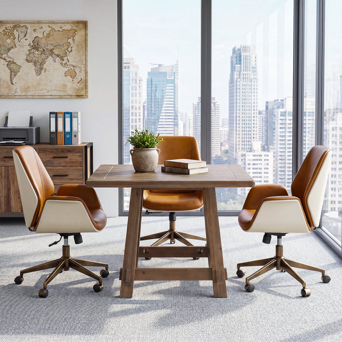 Tribesigns 31.49-Inch Solid Wood Conference Table for 4, Square Meeting Table for Home Office