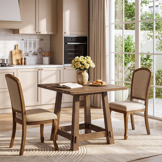 Tribesigns 31.49-Inch Solid Wood Square Dining Table for 4, Farmhouse Kitchen Table for Small Spaces