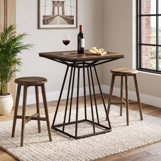Tribesigns 31.5 Inch Square Bar Table, Geometric Pedestal Base for Kitchen Dining and Bistro Spaces