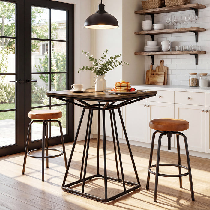 Tribesigns 31.5 Inch Square Bar Table, Geometric Pedestal Base for Kitchen Dining and Bistro Spaces