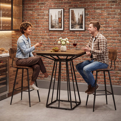 Tribesigns 31.5 Inch Square Bar Table, Geometric Pedestal Base for Kitchen Dining and Bistro Spaces