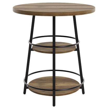 Tribesigns 35.4-Inch Round Bar Table, Counter Height Pub Table with Storage Shelves for Kitchen and Small Spaces