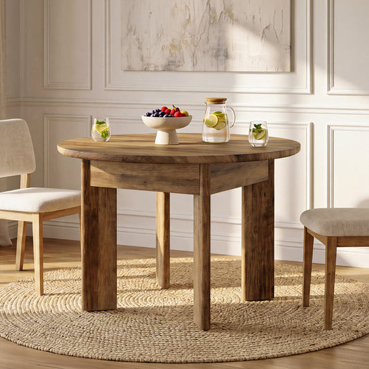 Tribesigns 39-Inch Round Dining Table for 4, Farmhouse Kitchen Table with Rounded Edge Design