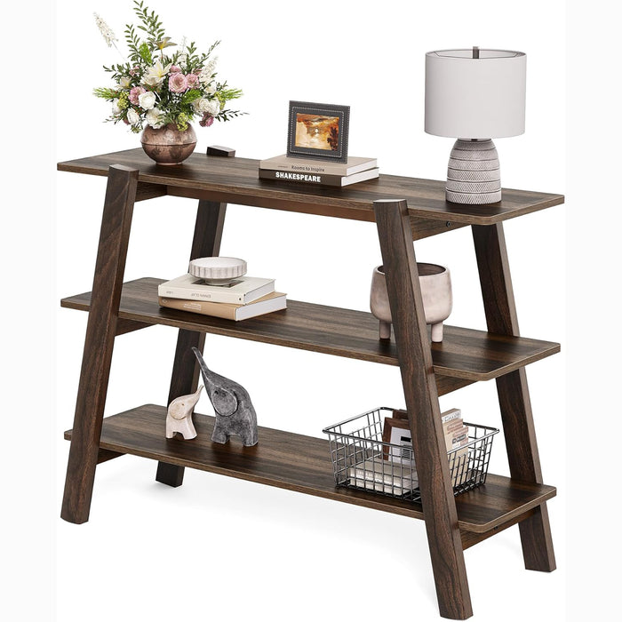 Tribesigns 41.3-Inch Narrow Console Table with 3-Tier Storage, Farmhouse Hallway Table with Shelves