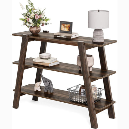 Tribesigns 41.3-Inch Narrow Console Table with 3-Tier Storage, Farmhouse Hallway Table with Shelves