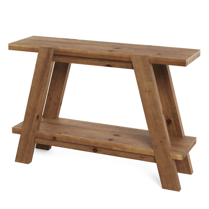 Tribesigns 43.3-Inch Solid Wood Console Table with 2-Tier Storage, Narrow Hallway Table for Entryway
