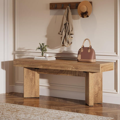 Tribesigns 47-Inch Farmhouse Wooden Bench, Long End of Bed Seating