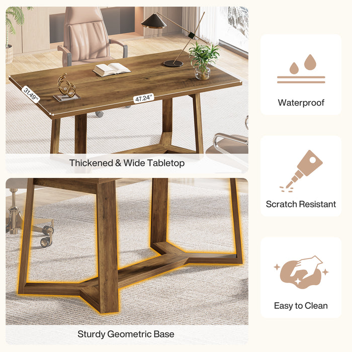 Tribesigns 47-Inch Home Office Desk with Reinforced Frame, Rustic Computer Table for Office