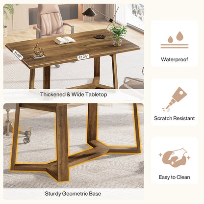 Tribesigns 47-Inch Home Office Desk with Reinforced Frame, Rustic Computer Table for Office