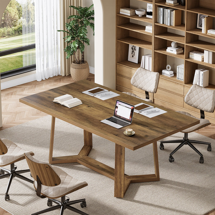 Tribesigns 47-Inch Home Office Desk with Reinforced Frame, Rustic Computer Table for Office