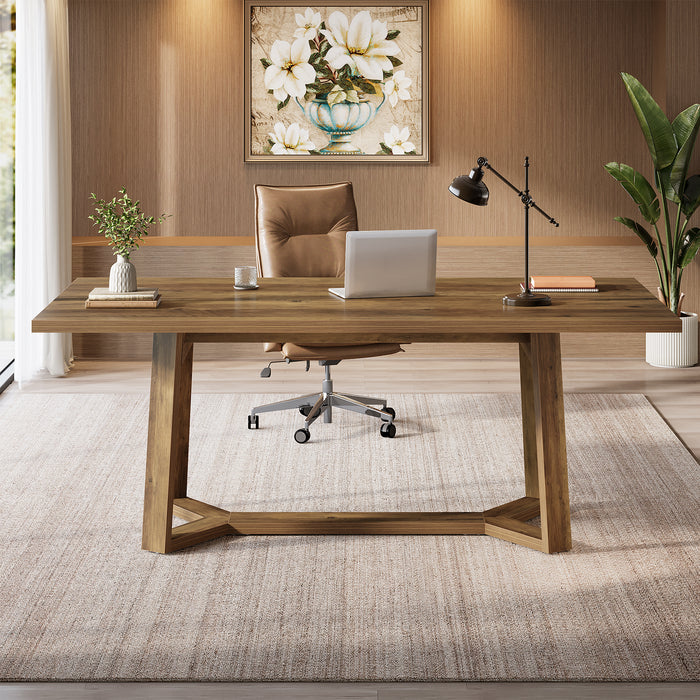Tribesigns 47-Inch Home Office Desk with Reinforced Frame, Rustic Computer Table for Office
