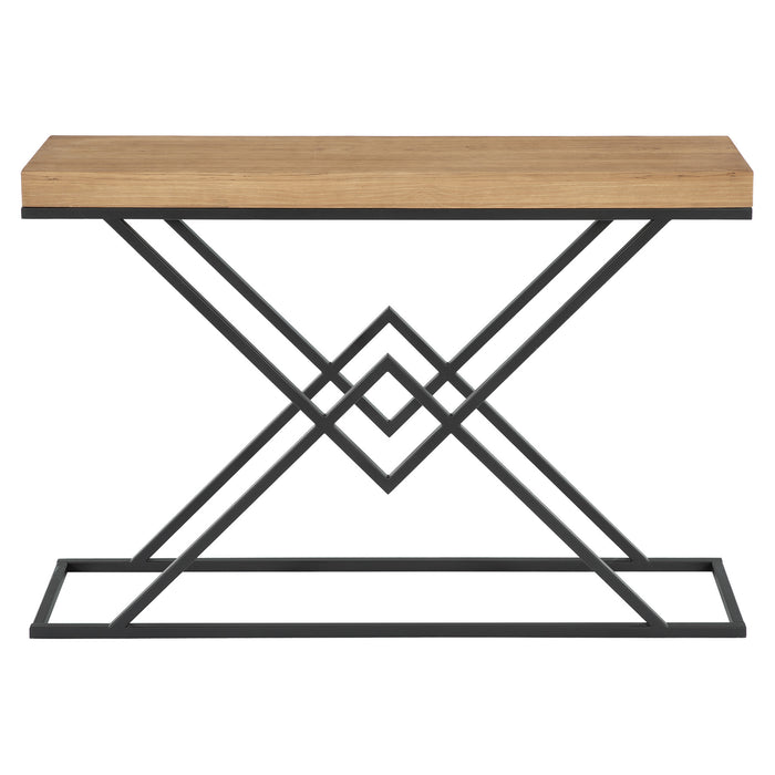 Tribesigns 47.2-Inch Industrial Console Table, Entryway Hallway Table with Geometric Metal Frame for Living Room and Entrance