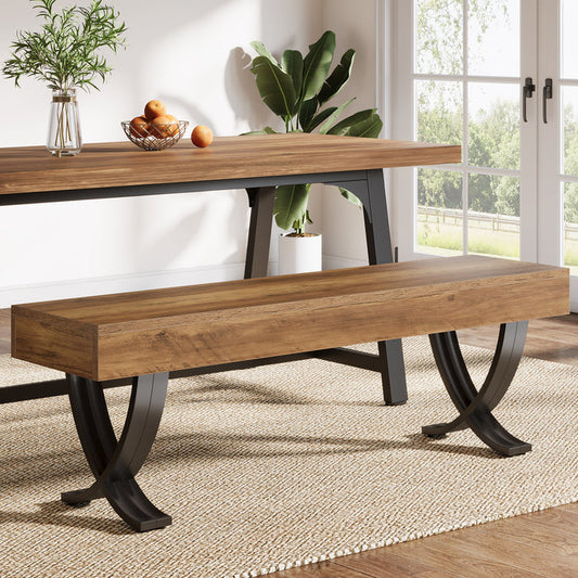 Tribesigns 55" Dining Bench, Farmhouse Bench with X-Legs for Dining Room
