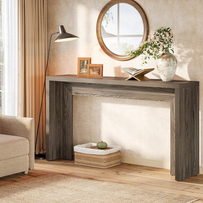 Tribesigns 55-Inch Farmhouse Console Table with Storage, Narrow Wooden Entryway Sofa Table