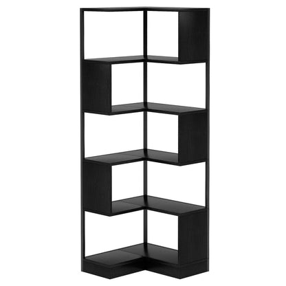 Tribesigns 6-Tier Corner Bookshelf Unit，Metal Frame for Living Room Home Office