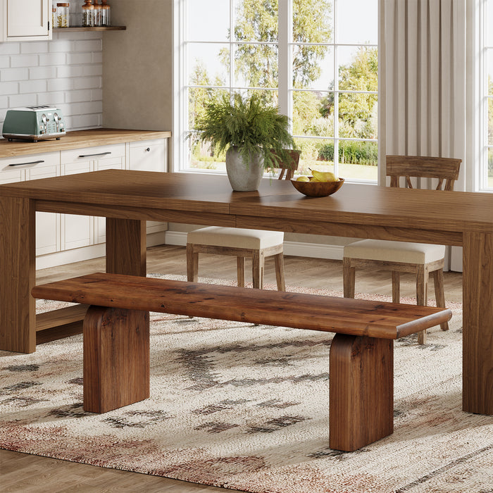 Tribesigns 62.99 Inch Solid Wood Entryway Bench, Farmhouse End of Bed Bench for Bedroom and Hallway