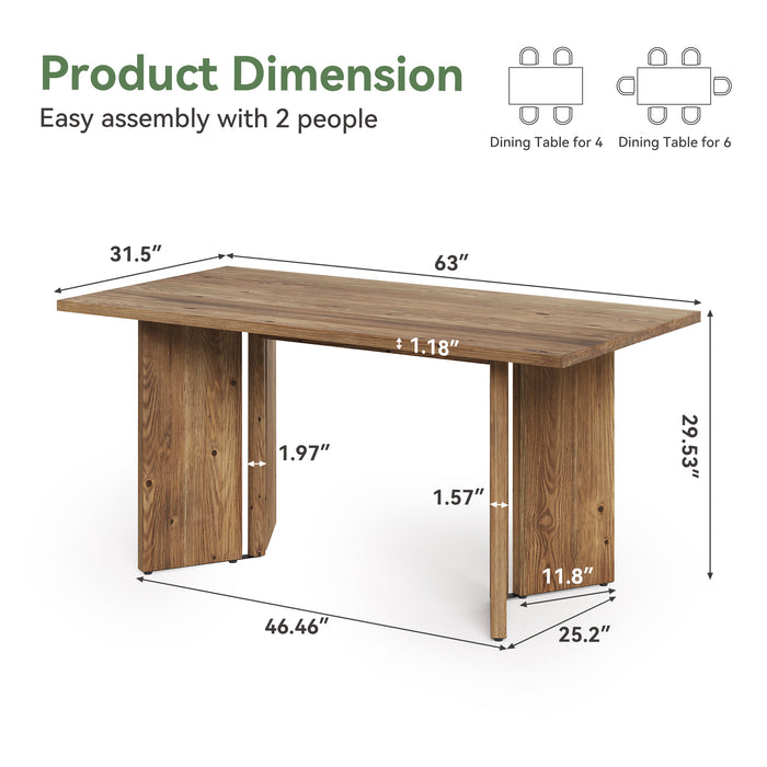 Tribesigns 63-Inch Executive Desk with Spacious Tabletop and 300 lb Capacity, Farmhouse Computer Workstation for Home Office Study and Office