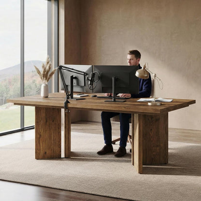 Tribesigns 63-Inch Executive Desk with Spacious Tabletop and 300 lb Capacity, Farmhouse Computer Workstation for Home Office Study and Office