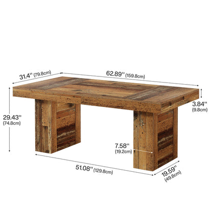 Tribesigns 63 Inch Farmhouse Dining Table for 6, Rectangular Wooden Kitchen Table with Heavy Duty Legs for Dining Room