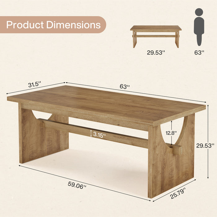 Tribesigns 63-Inch Farmhouse Executive Office Desk with Large Work Surface for Home Office and Workstation
