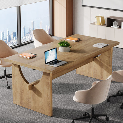 Tribesigns 63-Inch Farmhouse Executive Office Desk with Large Work Surface for Home Office and Workstation
