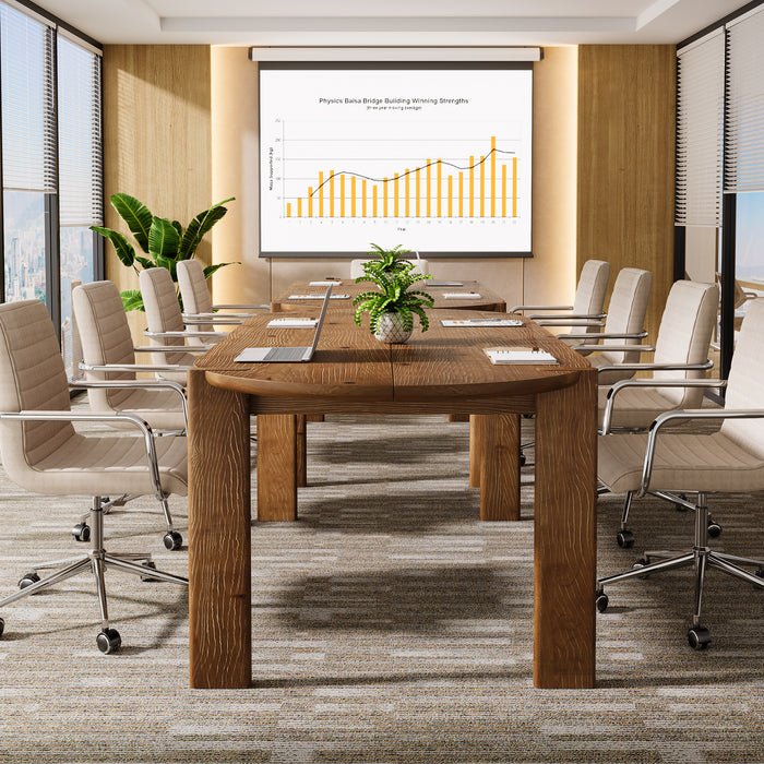 Tribesigns 63 Inch Solid Wood Conference Table with Rounded Edges