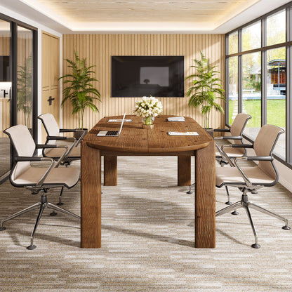 Tribesigns 63 Inch Solid Wood Conference Table with Rounded Edges
