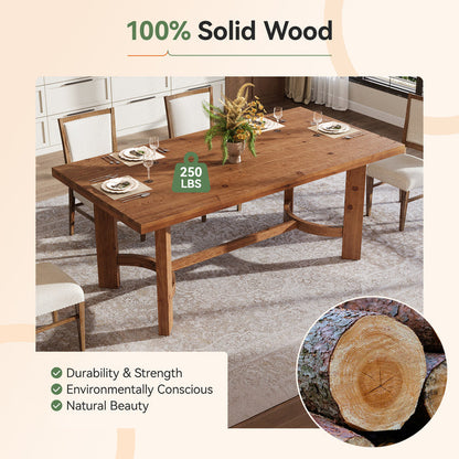 Tribesigns 63-Inch Solid Wood Executive Desk, Farmhouse Work Table for Home Office and Meetings