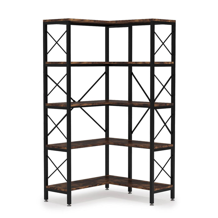 5-Tier Corner Bookshelf, 65.7-Inch Tall Etagere Bookcase Display Rack