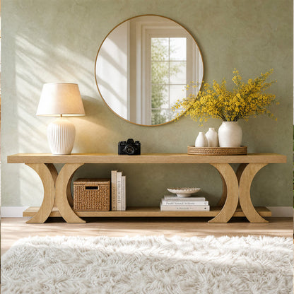Tribesigns 70.87-Inch Extra Long TV Stand with Open Shelf, Farmhouse Media Console for Living Room